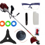 Motocoasa benzina Ural 8.5 CP, 52cmc, 12000rpm, 8 accesorii incluse , carcasa rosie