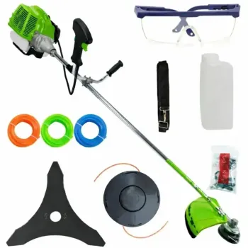 Motocoasa benzina Ural 8.5 CP, 52cmc, 12000rpm, 8 accesorii incluse , carcasa verde