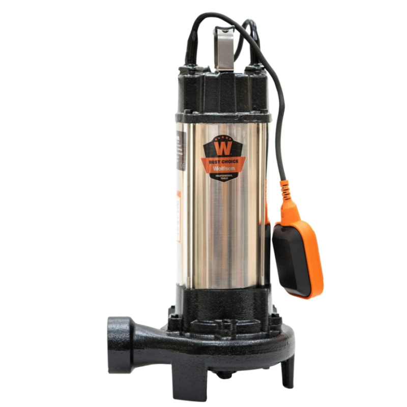 Pompa submersibila apa murdara cu tocator si flotor Wolfson WQW-1500D-F PRO + furtun 20m + cuple