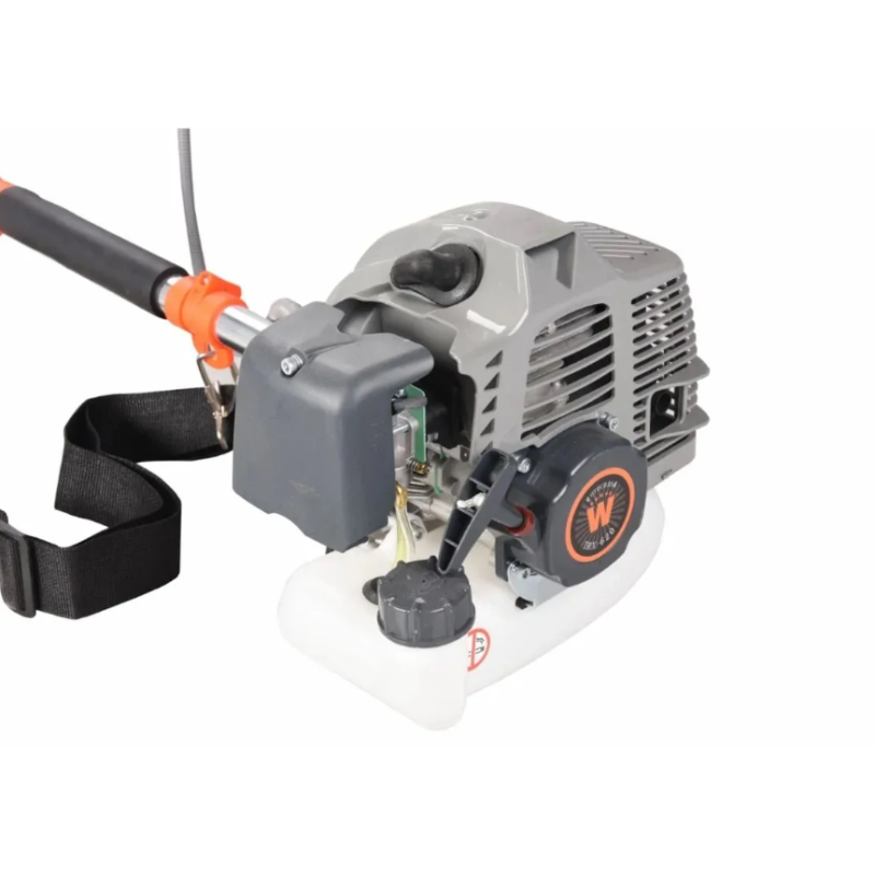 Motocoasa profesionala WOLFSON TRX-620, 2 CP, 8 accesorii, ham confort, 3 sticle de ulei rosu + foarfeca taiere via