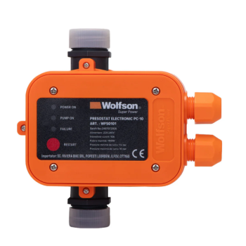 Presostat electronic WOLFSON PC-10, control automat presiunii, protectie supratensiune