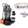 Pompa submersibila apa murdara Wolfson TP-3100, 1100W, 2", 10000 l/h + furtun PVC panzat tip pompieri 2" 20m, 50mm, cuple incluse