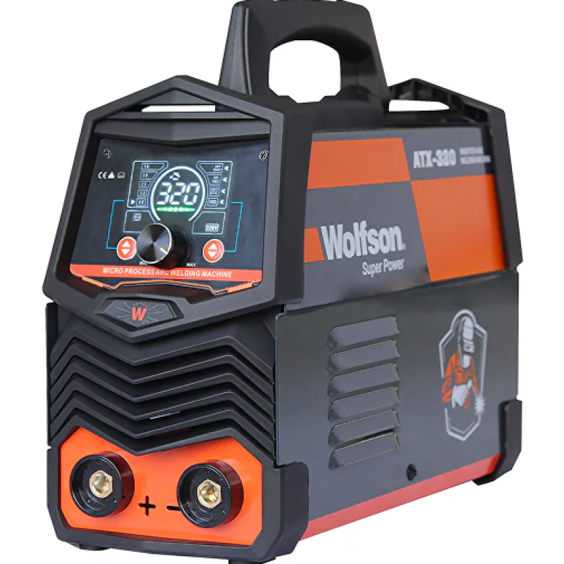 Aparat de sudura cu electrod Wolfson ATX-320 cu Inverter 2 in 1 MMA si LIFT-TIG, 140Ah + Masca de sudura automata, Manusi de sudura