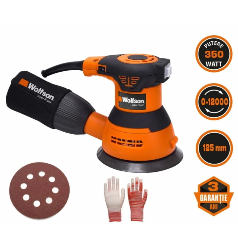 Masina de slefuit rotativa Wolfson - 350W + manusi