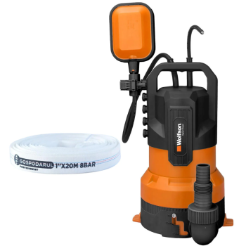 Pompa de apa murdara Wolfson din plastic, 450W + furtun 20m