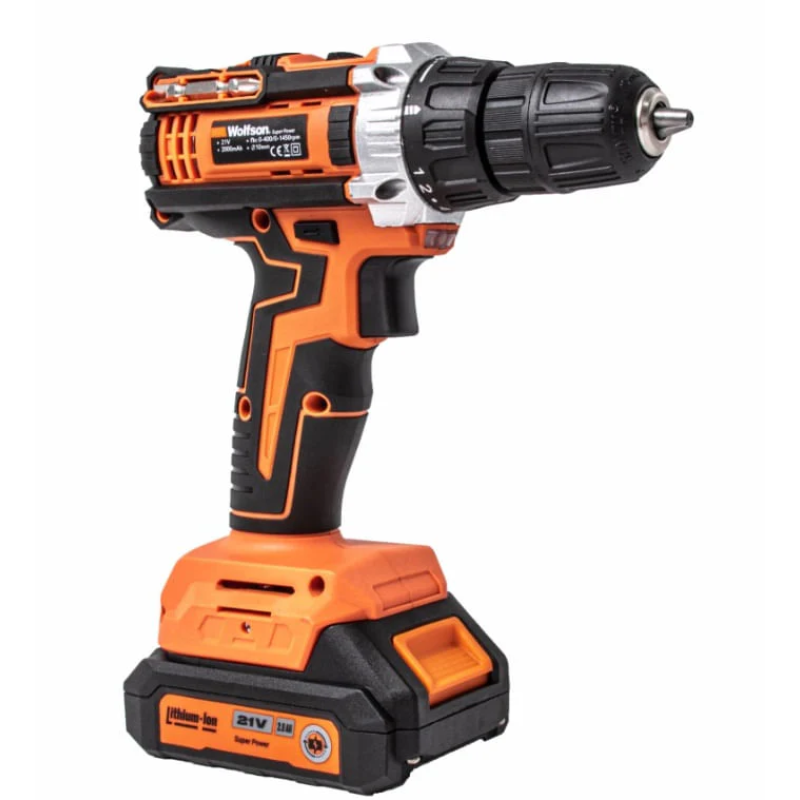 Masina de gaurit cu acumulator Wolfson - 21V, 2.0Ah, 2 acumulatori