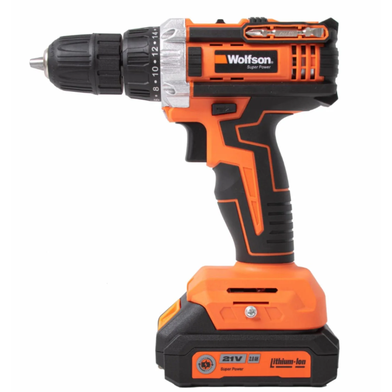 Masina de gaurit cu acumulator Wolfson - 21V, 2.0Ah, 2 acumulatori