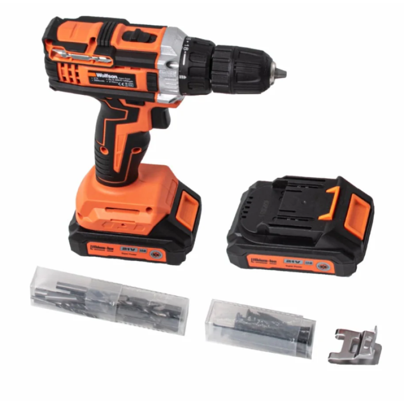 Masina de gaurit cu acumulator Wolfson - 21V, 2.0Ah, 2 acumulatori