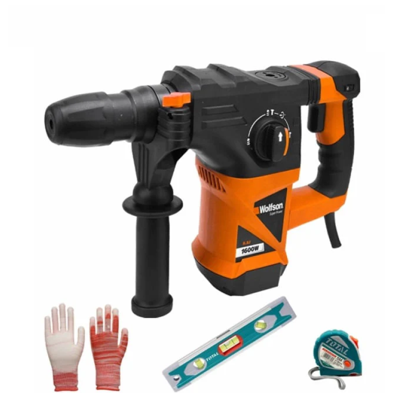 Ciocan rotopercutor Wolfson - 1600W, 5.5J+manusi+nivela+ruleta