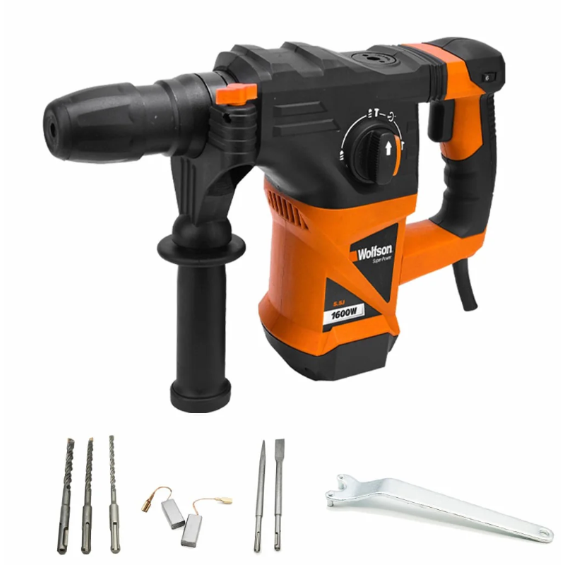 Ciocan rotopercutor Wolfson - 1600W, 5.5J+manusi+nivela+ruleta