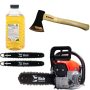 Drujba pe benzina BLADE Alpin 520 - 5CP, 2 lame si 2 lanturi + ulei ungere lant L150, toporisca Wolfson 600g
