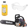Drujba pe benzina WOLFSON STX-580, 2.6CP, 52CC, 2 lame + 2 lanturi + ulei ungere lant L150, ochelari de protectie