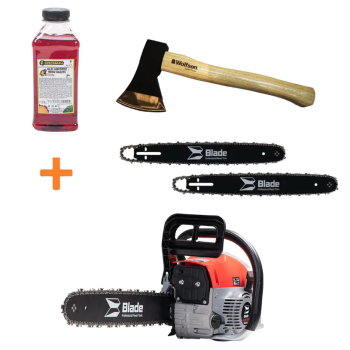 Pachet drujba Blade Alpin 520 - 5CP 2 lame si 2 lanturi + toporisca + ulei 0.5L