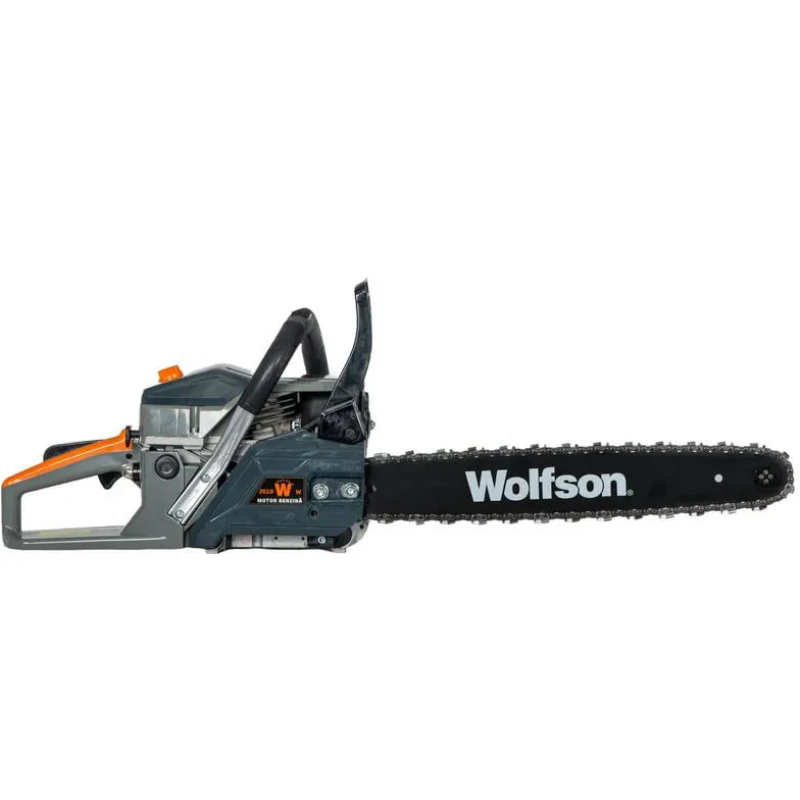 Drujba pe benzina WOLFSON STX-620, 3.5CP, 58CC, 2 lame, 2 lanturi + toporisca fibra Wolfson