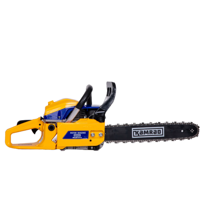 Drujba pe benzina Kamrad KR-52, 5.8CP, 52cc, 2 lame 2 lanturi + ulei amestec 0.5L si toporisca fibra Wolfson