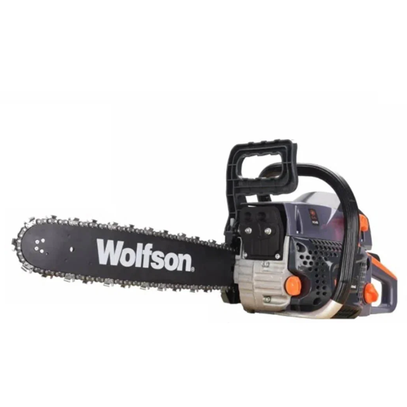 Drujba pe benzina WOLFSON STX-580, 2.6CP, 52CC, 2 lame + 2 lanturi + ulei amestec 0.5L, ulei ungere lant L150