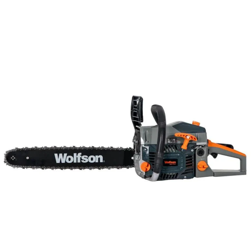 Drujba pe benzina WOLFSON STX-620, 3.5CP, 58CC, 2 lame, 2 lanturi + ulei amestec 0.5L, toporisca fibra Wolfson