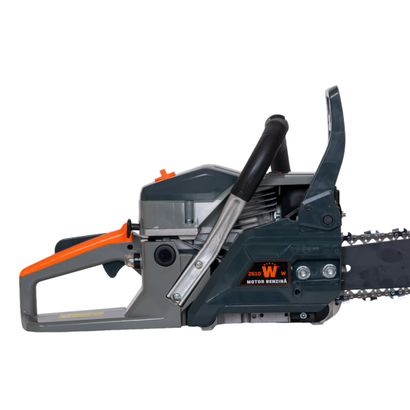 Drujba pe benzina WOLFSON STX-620, 3.5CP, 58CC, 2 lame, 2 lanturi + ulei amestec 0.5L, toporisca fibra Wolfson