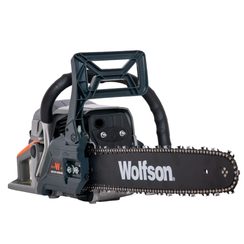 Drujba pe benzina WOLFSON STX-620, 3.5CP, 58CC, 2 lame, 2 lanturi + ulei amestec 0.5L, toporisca Wolfson 600g