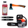 Drujba pe benzina BLADE Alpin 520 - 5CP, 2 lame si 2 lanturi + ulei amestec 0.5L, toporisca fibra Wolfson