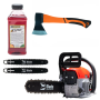 Drujba pe benzina BLADE Alpin 520 - 5CP, 2 lame si 2 lanturi + ulei amestec 0.5L, toporisca fibra Wolfson