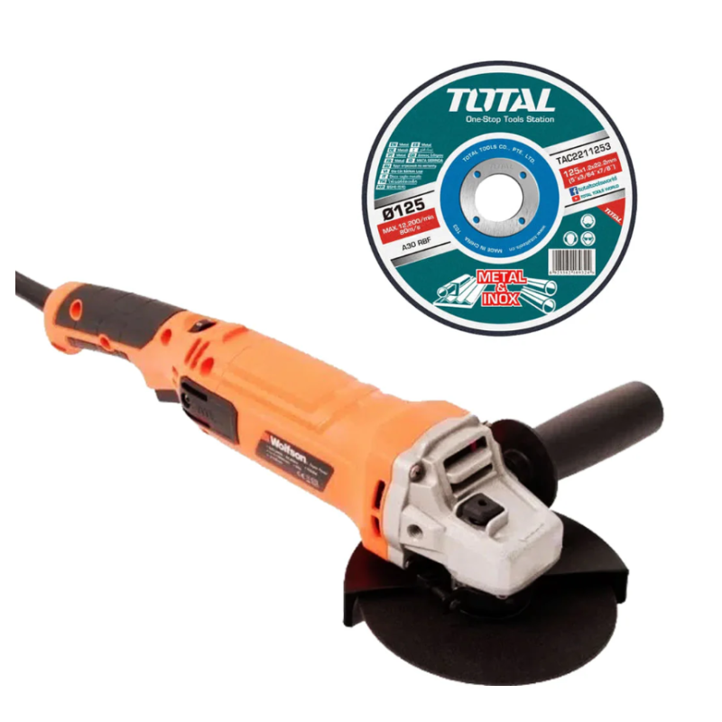 Polizor unghiular cu variator Wolfson - 1050W, 125mm cu disc debitat metale inclus