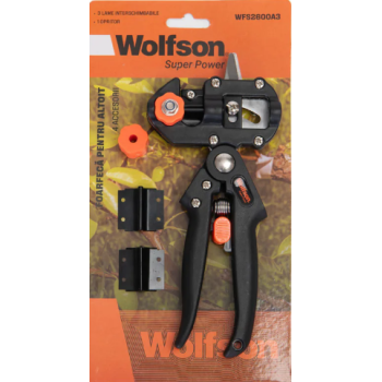 Foarfeca pentru altoit Wolfson cu 4 accesorii incluse
