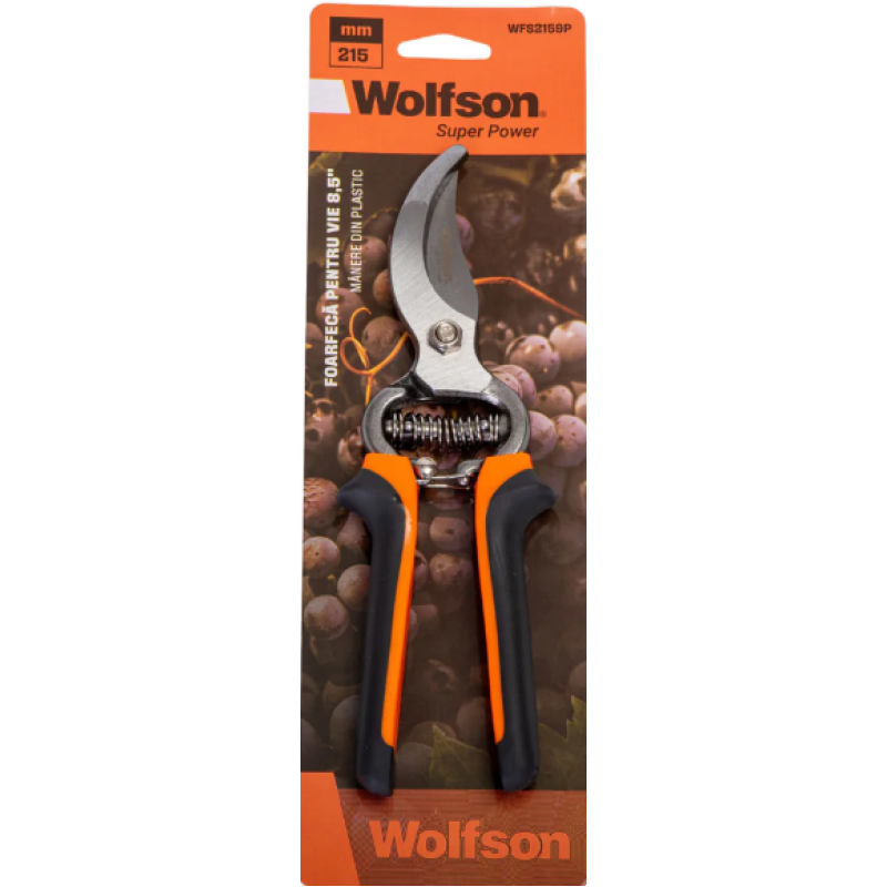 Foarfeca de vie Wolfson 8.5 cu manere din plastic