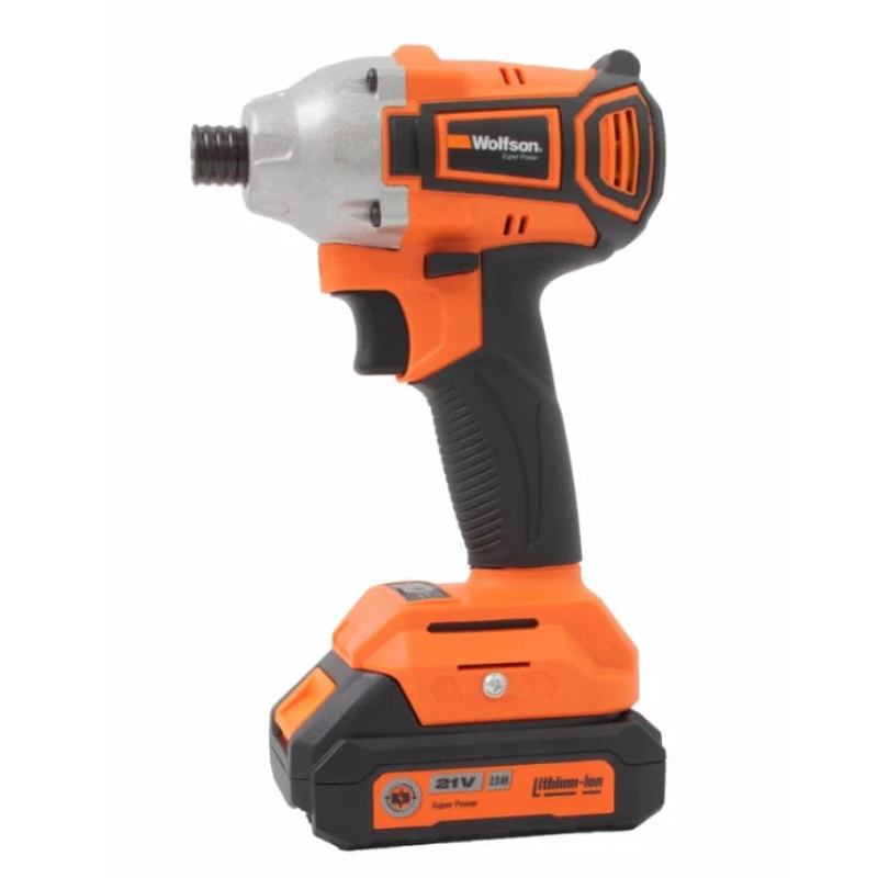 Masina de insurubat cu impact cu acumulator Wolfson - 21V-2.0Ah, 2 acumulatori, Hex 1/4