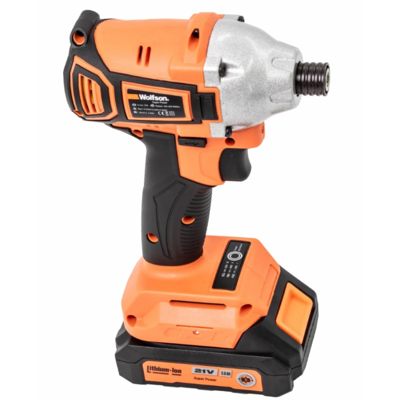 Masina de insurubat cu impact cu acumulator Wolfson - 21V-2.0Ah, 2 acumulatori, Hex 1/4