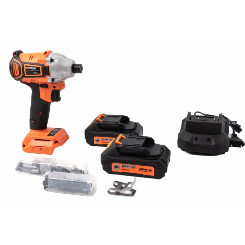 Masina de insurubat cu impact cu acumulator Wolfson - 21V-2.0Ah, 2 acumulatori, Hex 1/4