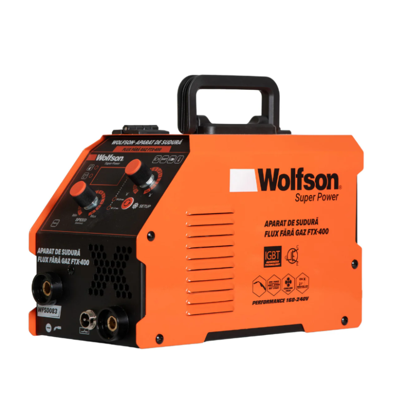 Aparat de sudura Wolfson FTX-400, flux fara gaz MIG, MMA