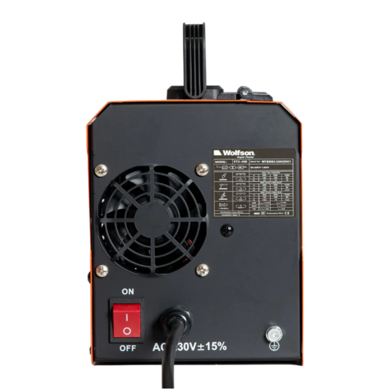 Aparat de sudura Wolfson FTX-400, flux fara gaz MIG, MMA
