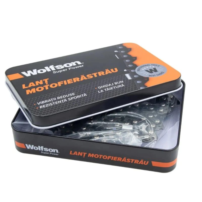 Lant Wolfson pentru motofierastrau, pas 3/25, 40cm, 33 dinti, 66 zale, compatibil cu lama WFS0043