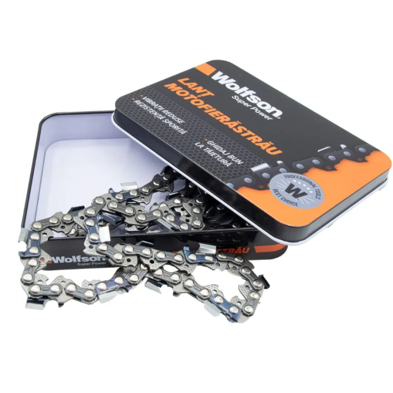 Lant Wolfson pentru motofierastrau, pas 3/25, 40cm, 33 dinti, 66 zale, compatibil cu lama WFS0043