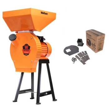 Moara pentru cereale Wolfson cu suport metalic - 2in1, 2700W, 200kg/h + accesoriu furaje