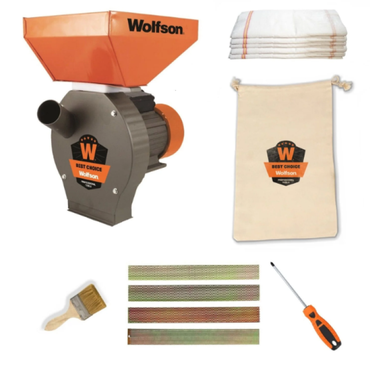 Moara pentru cereale WOLFSON - 2in1, 2700W, 100 CUPRU, 200kg/h