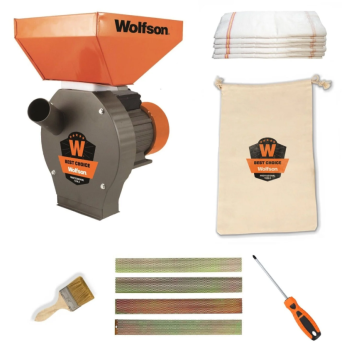 Moara pentru cereale WOLFSON - 2in1, 2700W, 100 CUPRU, 200kg/h + accesoriu furaje