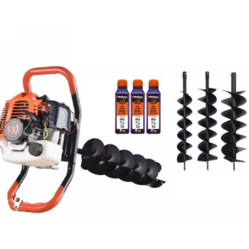 Motoburghiu de pamant WOLFSON STB-520, 1470W, 3 burghie incluse 100, 150 si 200mm + 3 ulei rosu, 0.1L