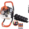 Motoburghiu foreza de pamant WOLFSON STB-52, 1470W, 52cc, include burghiu 100mm + 3 ulei 0.1L