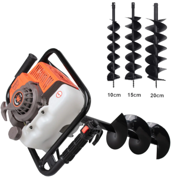 Motoburghiu foreza de pamant Wolfson STB-630, 3CP, 63cc, 3 burghie incluse 100mm, 150mm, 200mm