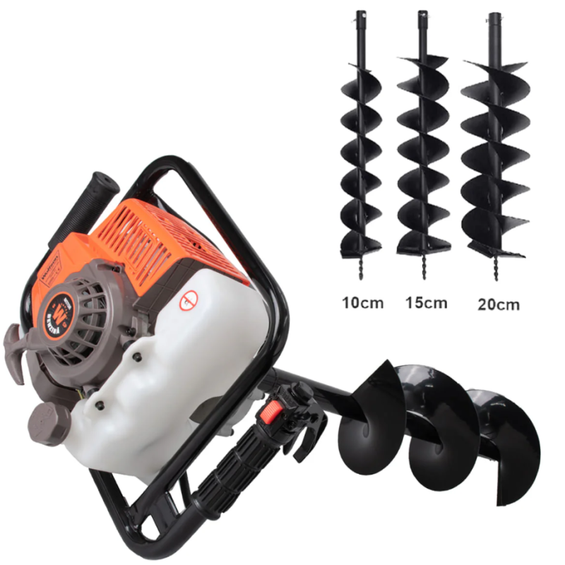 Motoburghiu foreza de pamant Wolfson STB-630, 3CP, 63cc, 3 burghie incluse 100mm, 150mm, 200mm