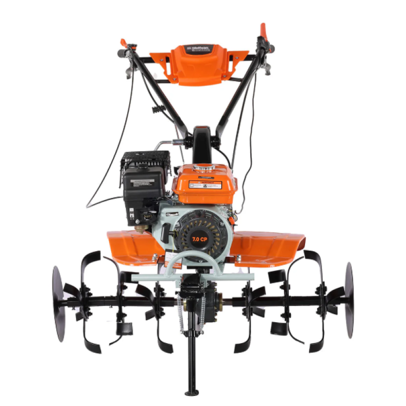 Motocultor pe benzina Wolfson Imperio, 8CP, 212cc, cu plug, rarita, roti de transport 4,00X8