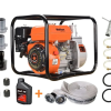 Motopompa apa WOLFSON WT-20, 2 toli, 6.5CP, 27000 l/h + ulei 4T, 0.6L + furtun pompieri 2 toli x 20m cu racorduri