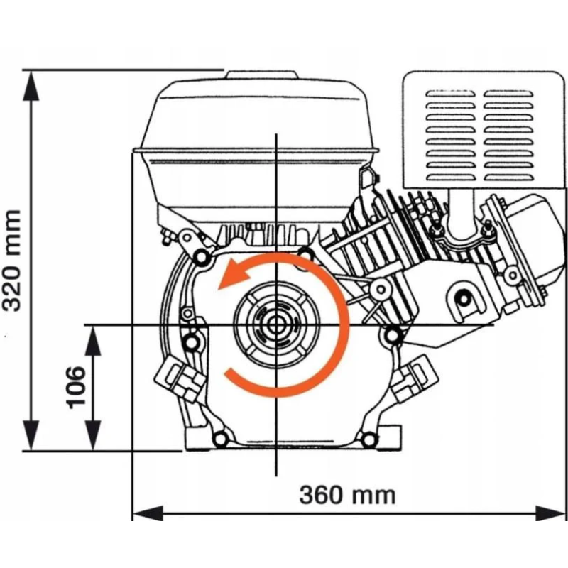 Motor benzina WOLFSON GTX-200, 7 CP, 4 Timpi OHV 170F, ax cu pana 20mm, fulie dubla inclusa