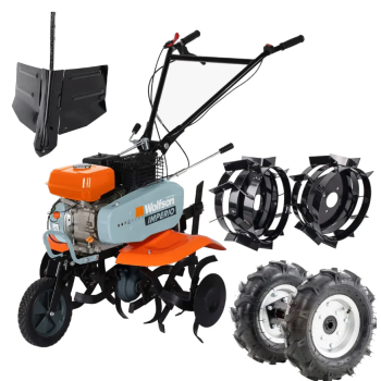 Motosapa pe benzina Wolfson Imperio, 7CP, 212cc, latime de lucru 80cm, cu roti de transport + roti metalice si rarita reglabila