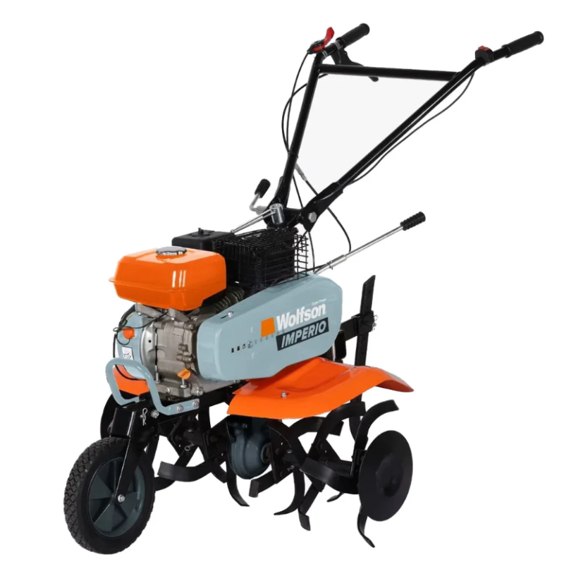 Motosapa pe benzina Wolfson Imperio, 7CP, 212cc, latime de lucru 80cm, cu roti de transport + roti metalice si rarita reglabila