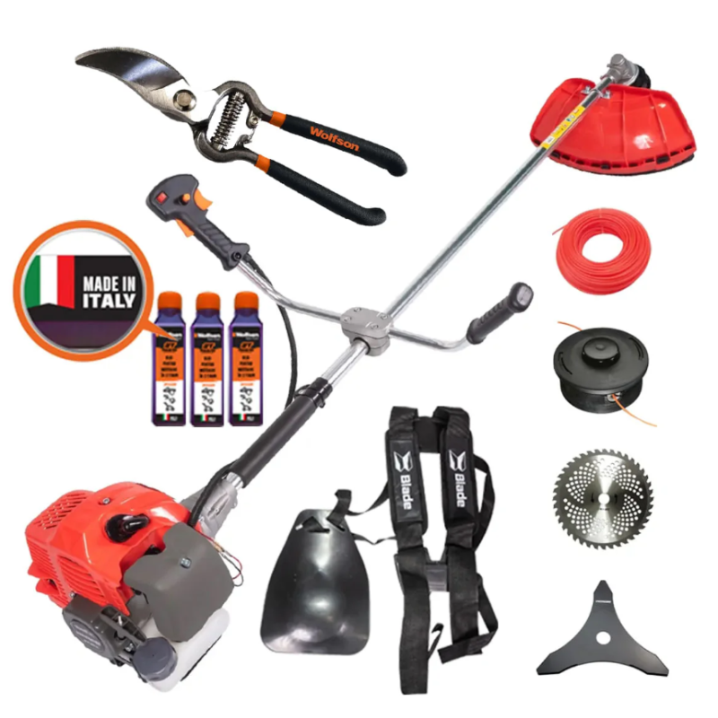 Motocoasa Blade Alpin 520, 3CP, 7 accesorii, ham profesional + 3 sticle ulei 0.1l + foarfeca taiere vie