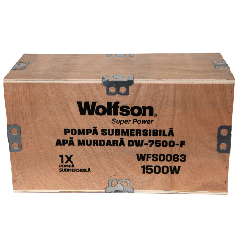 Pompa submersibila apa murdara Wolfson DW-7500-F, 1500W, debit maxim 10000 l/h