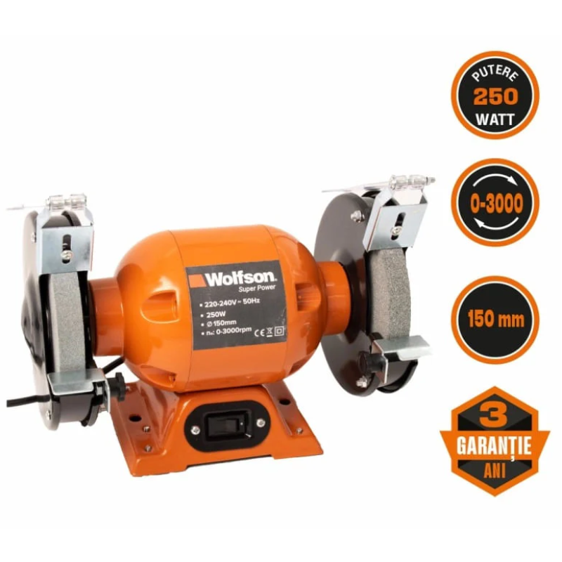 Polizor de banc Wolfson - 250W, 155mm, 3000rpm